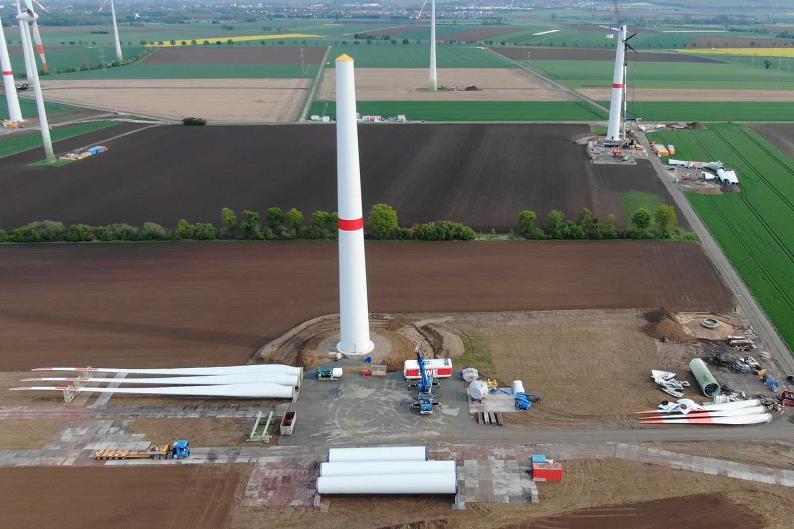 Aerial view of repowering in Lesse